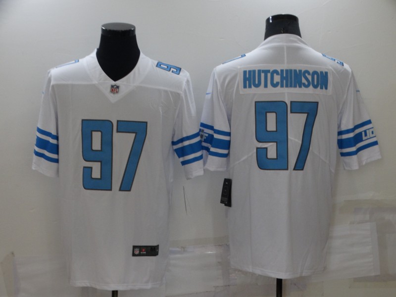 Men's Detroit Lions Aidan Hutchinson #97 White Jersey